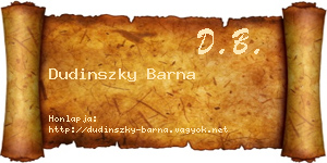 Dudinszky Barna névjegykártya