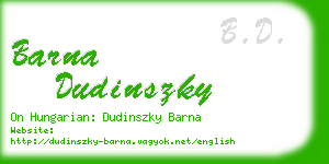 barna dudinszky business card